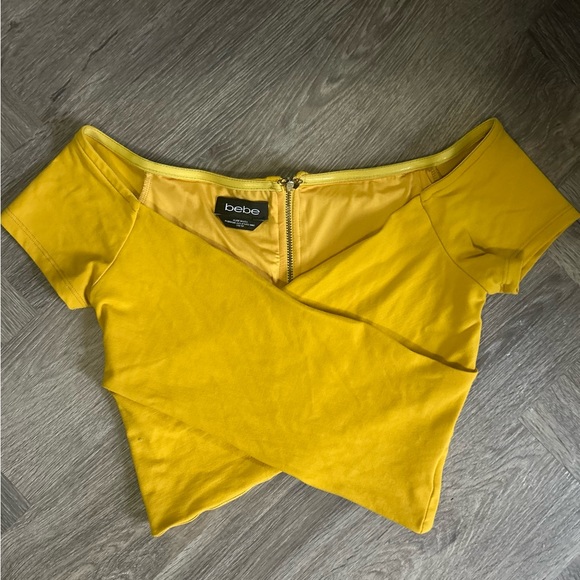 Bebe Bandage Crop Top in Yellow Size XS - Picture 1 of 3